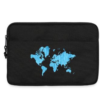 World Map Metallic Blue - Laptop bag 13" - black - Front