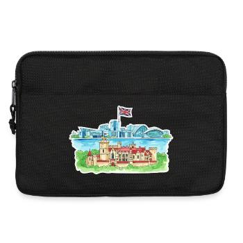 Cardiff Skyline Castle Millennium Centre Wales Art - Laptop bag 13" - black - Front