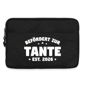 Promue tante 2026 – Cadeau drôle - Sacoche pour ordinateur portable 13 pouces - noir - Devant