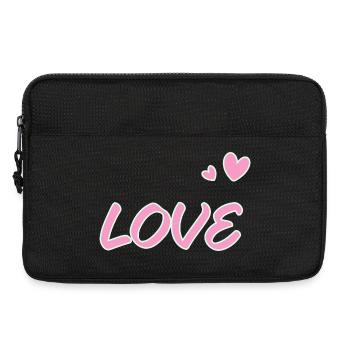 Pastellliebe und gezeichnete Herzen - Laptoptasche 13" - Schwarz - Vorne