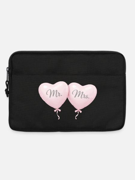 Mr Mrs Herzballon Paar Motiv - Laptoptasche 13" - Schwarz