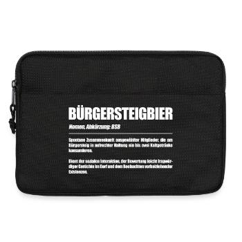 Bürgersteigbier Ortskontrollfahrt OKF - Laptoptasche 13" - Schwarz - Vorne