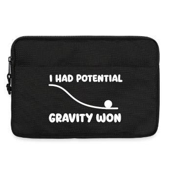 J’avais un humour potentiel de jeux de mots sur la physique gagné - Sacoche pour ordinateur portable 13 pouces - noir - Devant