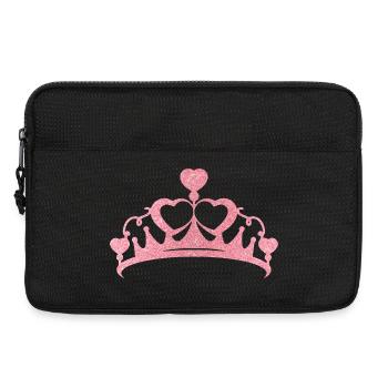 Rosa Glitzerkrone mit Herzen - Laptoptasche 13" - Schwarz - Vorne