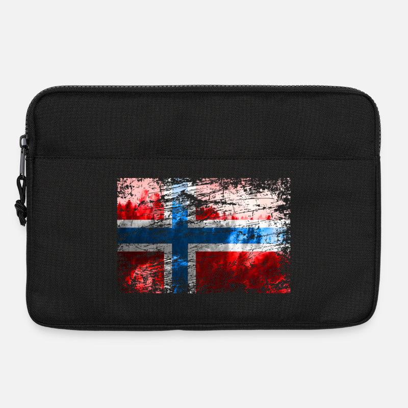 Norwegische Flagge - Laptoptasche 13" - Schwarz