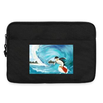 Surfender Pinguin Poster - Laptoptasche 13" - Schwarz - Vorne