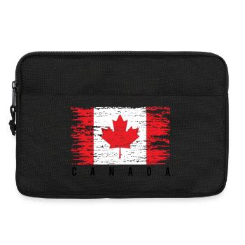 Grunge Canadian Flag - Laptop bag 13" - black - Front