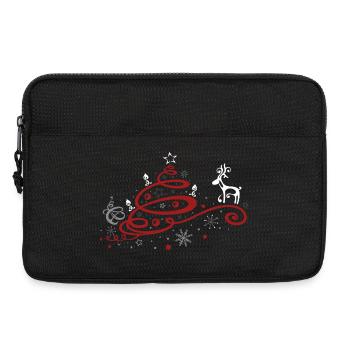 Noël. Arbre de Noël avec des rennes - Sacoche pour ordinateur portable 13 pouces - noir - Devant