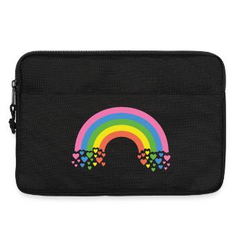 Regenbogen mit Herzen - Laptoptasche 13" - Schwarz - Vorne