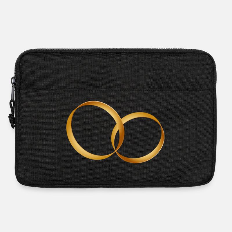 zwei goldene Ringe - Ehering - Hochzeit - Laptoptasche 13" - Schwarz