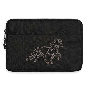 Noble Icelandic horse in tölt 7 - Laptop bag 13" - black - Front