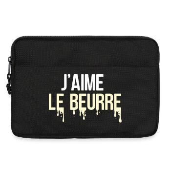 J'aime le beurre, cuisine française - Sacoche pour ordinateur portable 13 pouces - noir - Devant