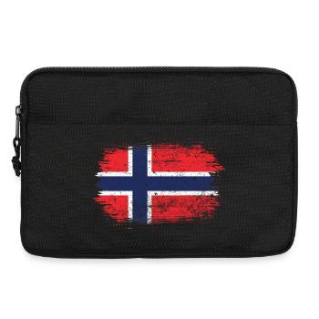 Norwegische Flagge Pinselstrichkreuz - Laptoptasche 13" - Schwarz - Vorne