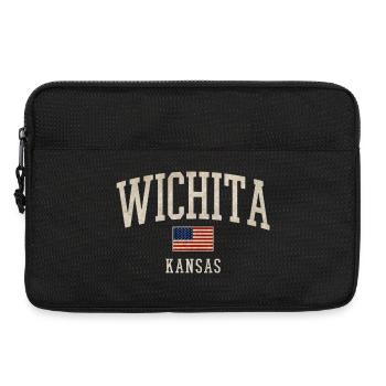 Wichita Kansas Vintage Flag Arch - Laptop bag 13" - black - Front