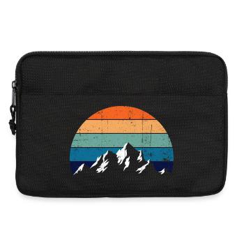 Gradient rétro du coucher de soleil de la montagne - Sacoche pour ordinateur portable 13 pouces - noir - Devant