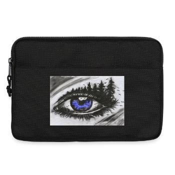 Blick in die Seele – Auge mit Naturmotiv - Laptoptasche 13" - Schwarz - Vorne