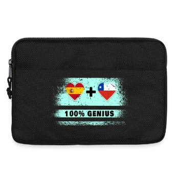 Spain and Chile flag 100% genius - Laptop bag 13" - black - Front