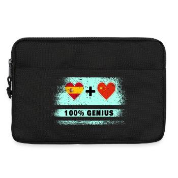 Spain and China flag 100% genius - Laptop bag 13" - black - Front