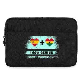 Flagge von Spanien und Ghana 100% genial - Laptoptasche 13" - Schwarz - Vorne