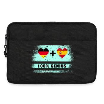 Spanien und Deutschland Flagge 100% genial - Laptoptasche 13" - Schwarz - Vorne