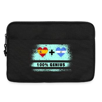 L’Espagne et le Salvador drapeaux 100 % géniaux - Sacoche pour ordinateur portable 13 pouces - noir - Devant
