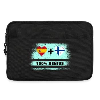 Spain and Finland flag 100% genius - Laptop bag 13" - black - Front