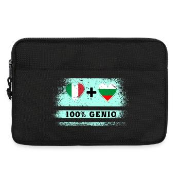 Italien und Bulgarien 100% geniale Flagge - Laptoptasche 13" - Schwarz - Vorne