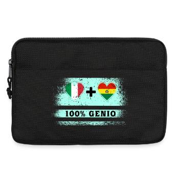Italie et Bolivie 100% drapeau de génie - Sacoche pour ordinateur portable 13 pouces - noir - Devant