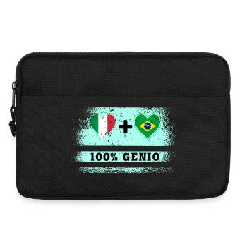 Italie et Brésil 100% drapeau de génie - Sacoche pour ordinateur portable 13 pouces - noir - Devant