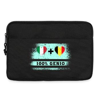 Italie et Belgique 100% drapeau de génie - Sacoche pour ordinateur portable 13 pouces - noir - Devant