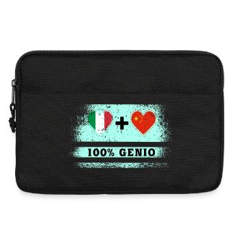 Italy and China 100% genius flag - Laptop bag 13" - black - Front