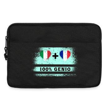 Italy and Finland 100% genius flag - Laptop bag 13" - black - Front