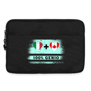 Italy and Canada 100% genius flag - Laptop bag 13" - black - Front