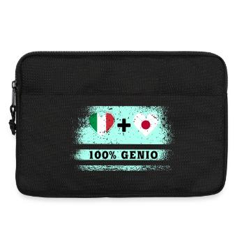 Italien und Japan 100% geniale Flagge - Laptoptasche 13" - Schwarz - Vorne