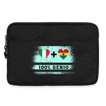 Italien und Ghana 100% Ingenieur-Flagge - Laptoptasche 13" - Schwarz - Vorne