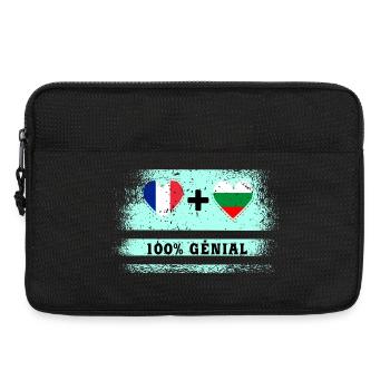 France et Bulgarie Drapeau 100% génial - Sacoche pour ordinateur portable 13 pouces - noir - Devant
