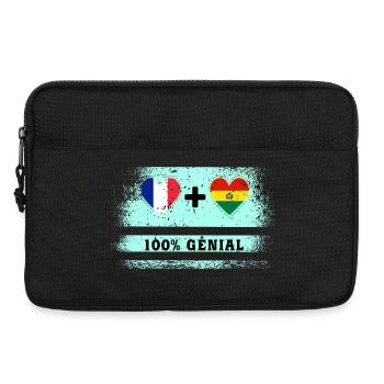 Drapeau France et Bolivie 100% génial - Sacoche pour ordinateur portable 13 pouces - noir - Devant