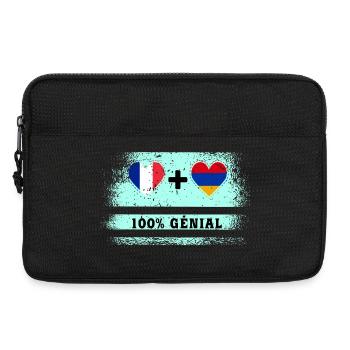 Drapeau de la France et de l'Arménie 100% génial - Sacoche pour ordinateur portable 13 pouces - noir - Devant