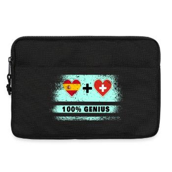 Spanien und Schweiz 100% Flaggengenie - Laptoptasche 13" - Schwarz - Vorne