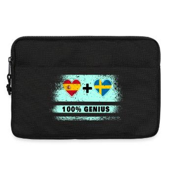 Spain and Sweden flag 100% genius - Laptop bag 13" - black - Front