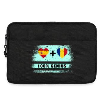 Spanien und Rumänien Flagge 100% genial - Laptoptasche 13" - Schwarz - Vorne