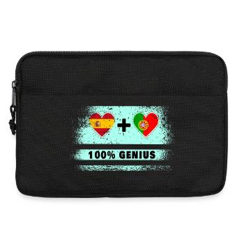Spain and Portugal 100% flag genius - Laptop bag 13" - black - Front