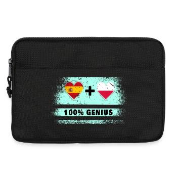 Spanien und Polen Flagge 100% genial - Laptoptasche 13" - Schwarz - Vorne
