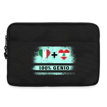 Italien und Libanon 100% geniale Flagge - Laptoptasche 13" - Schwarz - Vorne
