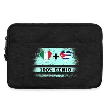 Drapeau 100% génie de l’Italie et de Cuba - Sacoche pour ordinateur portable 13 pouces - noir - Devant