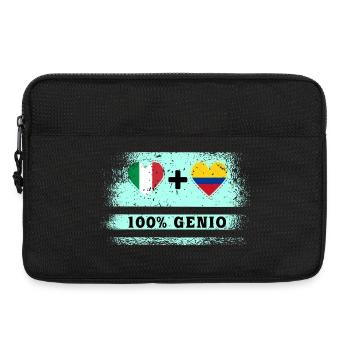 Italie et Colombie 100% drapeau de génie - Sacoche pour ordinateur portable 13 pouces - noir - Devant