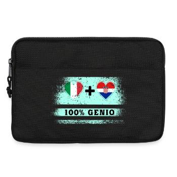 Italie et Croatie 100% drapeau de génie - Sacoche pour ordinateur portable 13 pouces - noir - Devant
