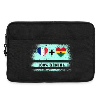 Drapeau France et Ghana 100% génial - Sacoche pour ordinateur portable 13 pouces - noir - Devant