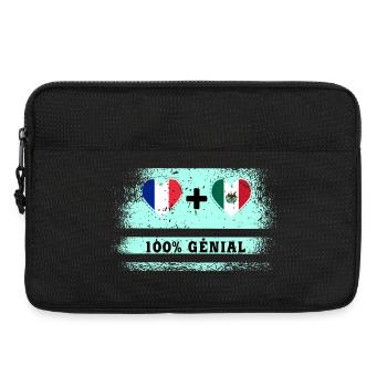 Drapeau France et Mexique 100% génial - Sacoche pour ordinateur portable 13 pouces - noir - Devant