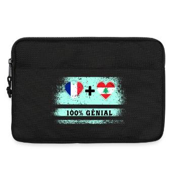 Flagge Frankreich und Libanon 100% genial - Laptoptasche 13" - Schwarz - Vorne